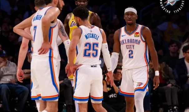 雷霆全场三分41中21命中率51.2%，湖人仅26中9命中率仅34.6%